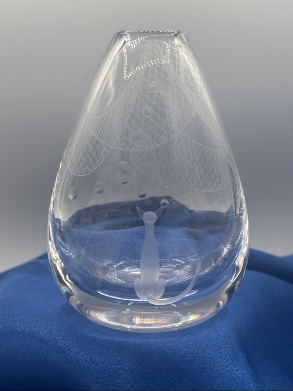 Kosta Boda glass vase designed by Vicke Lindstrand “It Smells Like Fish" vase.